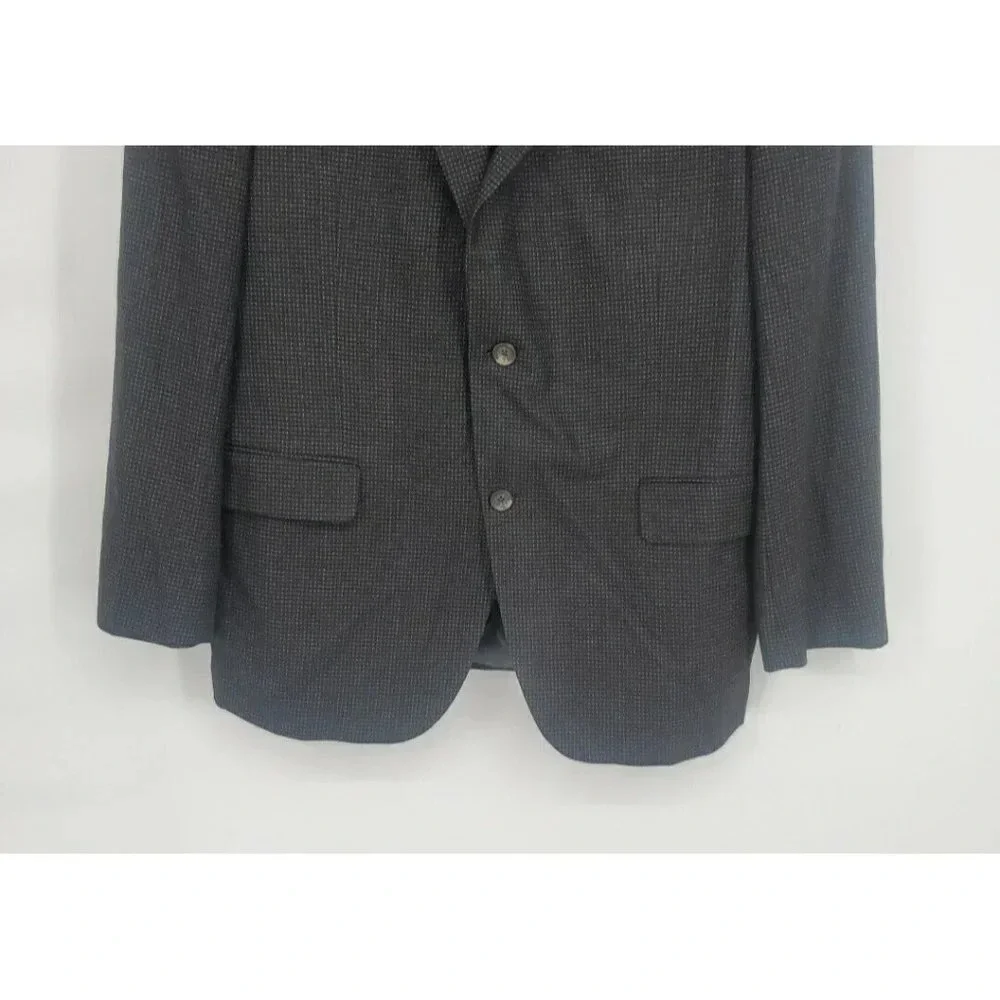 Daniel Cremieux Blazer Sport Coat Suit Jacket Loro Piana 43R Black Gray Dot
